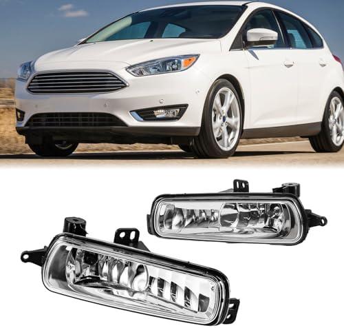 Fancemot Front Bumper Fog Lights Compatible with 2015-2018 Ford Focus, OE# F1EZ15201A, F1EZ15200A, PCS 2