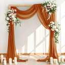 Wedding Arch Draping Fabric 30'' x 18FT Sheer Chiffon Arch Drape Backdrop 1 Panel Terracotta Drape for Easter Bridal Shower Baby Shower Photo Booth Church Decor Birthday Party Outdoor Decor