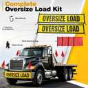 Oversize Load Signs for Trucks, Red Flag for Truck Loads, 4 Pack Heavy Duty Mesh Wide Load Banner,