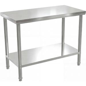 Stainless Steel Commercial Kitchen prep Counter Dining Table, 2040 inches, Double-Layer Design, Suitable for Kitchens, garages, and Outdoor BBQ