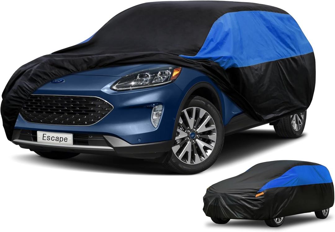 Ford Car Cover Custom Fit Ford Escape Waterproof All Weather, Lightweight Full Exterior Cover for Automobiles Outdoor Sun UV Rain Dust Snow Wind Protection.