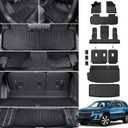 Floor Mat Cargo Mats for 2018-2022 2023 Chevrolet Chevy Traverse 7 Seats Car Mat Accessories, All Weather TPE Backrest and Lower Trunk Cargo Liner (18-23 7 Seats Set)