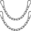 2 Boxing Punching Bag Chain and 4 Carabiners, Stainless Steel Heavy Duty Hanging Chair Chain Kit Hammock Chair Hardware for Indoor Outdoor Playground Swing Set, Hanging Heavy Bag, 1000 LB