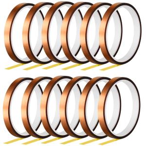 TUPARKA Heat Tape for Heat Press Resistant Temperature Polyimide Tape,Ideal Solution for Heat Transfer,Sublimation,Heat Vinyl Press,3D Printing Electronics,Soldering,Circuit Board and More(12 Rolls)