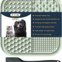 Licking Mat for Dogs & Cats with Suction Cups, 1 Pack Square Dog Slow Feeder Lick Pat for Anxiety Relief & Boredom, Dog Toys to Keep Them Busy, Pets Grooming Bathing Training Mat (Green)