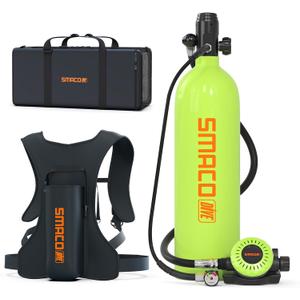 SMACO S700 Plus Mini Scuba Tank 1.9L Portable Diving Tank Reusable Pony Bottle for Underwater Exploration Lung Air Tank Kit Diving Cylinder for Emergency Rescue Boat Cleaning Backup Air Source