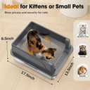 2PACK Stainless Steel Cat Litter Box with Lid, High-Sided Metal Litter Pan for Small Cats, Kitty Litter Box, Non-Stick & Odor-Resistant, Anti-Urine Leakage, Easy to Clean, Scoop Included