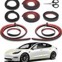 Car Weather Stripping for Tesla Model 3, Soundproof Seal for Wind Noise Reduction, Door & Trunk & A/B Pillar Rubber Seals