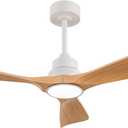 42 Inch Ceiling Fans with Lights and Remote, Dimmable LED Light, Quiet DC Motor, Modern Ceiling Fan with Light for Outdoor Indoor Bedroom Living Room Patios Farmhouse(Not Solid Wood)