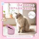 Funnymoom 2 Pack Silicone Cat Slow Feeder, Elevated Slow Feeder Cat Bowl for Dry and Wet Food, Tilted Design with Non Slip Base, Adjustable Angle for Pet (Pink and Blue)