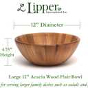 Lipper International Acacia Round Flair Bowl