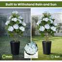 2Pack 3FT Artificial Hydrangea Trees with Spikes – Realistic Hydrangea Artificial Flowers for Outdoor & Indoor Décor, Perfect Faux Hydrangea Flowers Tree for Home, Patio & Garden, Blue