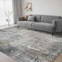 8 x 10 Area Rugs for Living Room, Machine Washable Non Slip Rug Ultra Soft Low Pile Indoor Carpet Modern Abstract Rugs for Bedroom Office Room Dining Room Beside, Grey