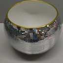 9.8 Inch Disco Ball Ice Bucket, Mirror Silver Cooler for Wine, Beer & Champagne, Perfect Retro Party Accessory