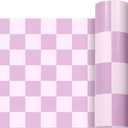 Purple Checked Bulletin Board Roll Reusable Waterproof Erasable Pastel Purple Non-Woven Fabric Bulletin Board Roll Wrinkle Resistant Background Poster for Classroom Decor Wrap DIY Crafts 15.7" x 20ft