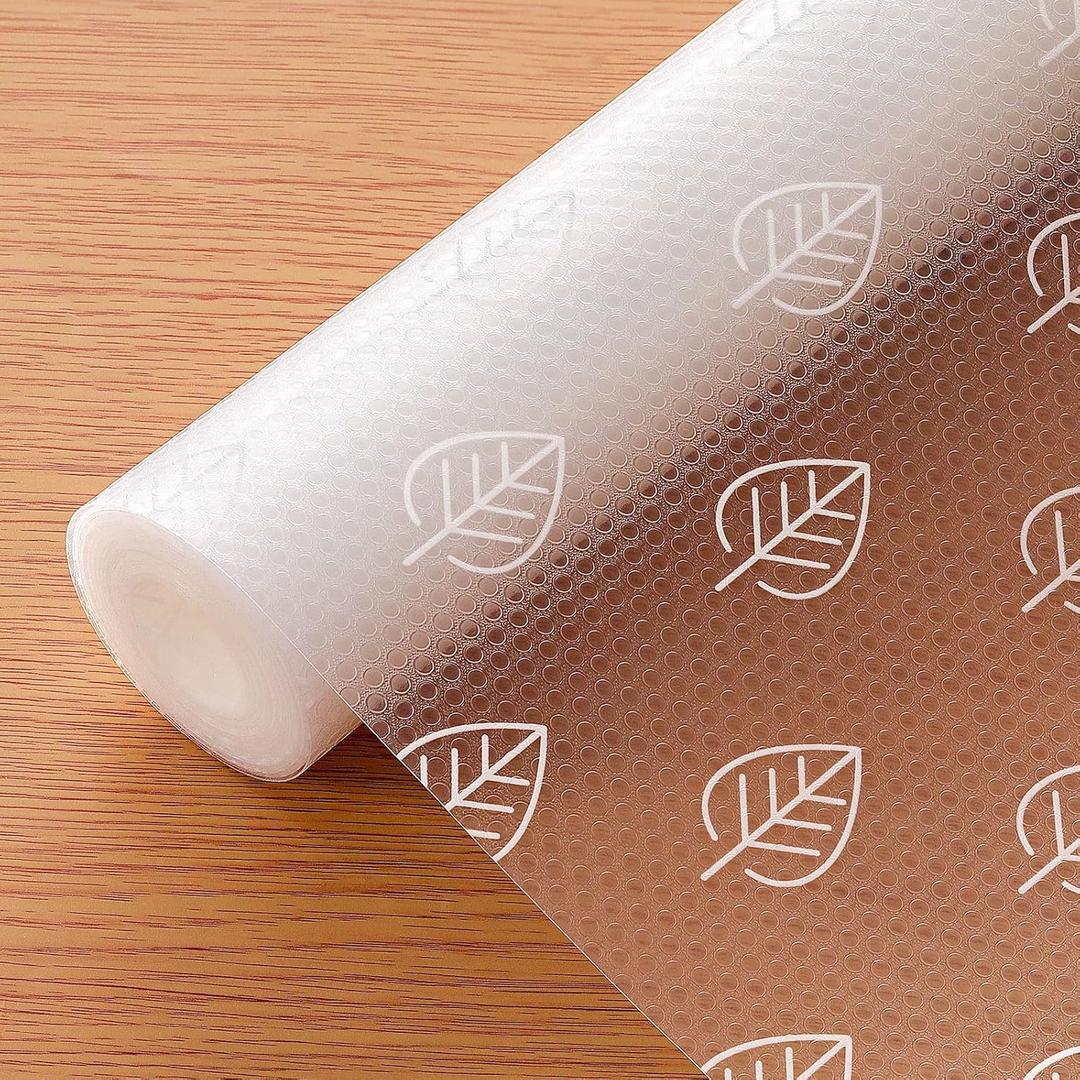Cooyes Shelf Liner Drawer Liners, Shelf Liners for Kitchen Cabinets, Non-Adhesive Cabinet Liner, EVA Waterproof Non-Slip Refrigerator Liners for Kitchen Drawers, 11.8"W x 118"L