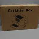 Vivifying Stainless Steel Litter Box, XL Side Entry Extra Large Litter Box with Lid for Big Cats & Kitty, Removable Enclosed Metal Cat Pan with High Sided Enclosure, Scoop, Mat, Footboard (Black)