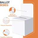 24 Pcs Ballot Boxes Suggestion Boxes Donation Box for Fundraising, Cardboard Raffle Box with Slot and Removable Header for Collecting Business Card Voting Contest, Valentine Boxes for Kids (White)