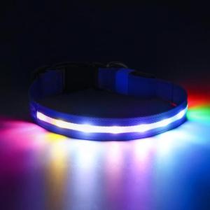 PcEoTllar Light Up Dog Collars, Led Dog Collar, 6 Flashing Mode, Rechargeable, Waterproof, Adjustable Glow in The Dark Dog Collars, Flashing Lighted for Night Walking, Blue S
