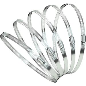 Hose Clamp Set - 5PCS 10 inch 304 Stainless Steel Worm Gear Hose Clamps for Fuel Line,dryer,IntercoolerGarden Water Pipe and Washing machine,Automotive Plumbing,232mm-254mm Hose Clamps