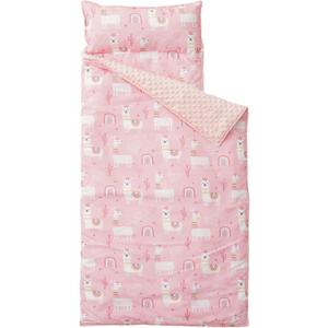 Bunnikins & Clover Toddler Nap Mat with Removable Pillow, Nap Mats for Preschool, Easy Clean Toddler Nap Pad for Kindergarten, Kids Sleeping Bag for Travel Camping (Alpaca)