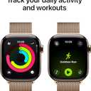 Apple Watch Series 11 [GPS + Cellular 42mm] Smartwatch with Gold Titanium Case with Gold Milanese Loop. Sleep Score, Fitness Tracker, Health Monitoring, Always-On Display, Water Resistant (42mm case + Small/Medium band)