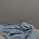 60 Inch Wide Blue Linen Curtains for Bedroom Light Reducing Sheer Large Window Curtain Panel Set of 2 Total Width 120 x 96 Inch Long 5x8 FT Length Back Tab Pocket Chambray Blue Country Farmhouse Decor