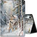 Case for iPad Air 13 inch (M3/M2)/iPad Pro 12.9 Inch 6th 5th 4th 3rd, Slim Multi-Angle Smart Stand Cover with Automatic Sleep/Wake Function for iPad Air 13, Snowforest Wolf