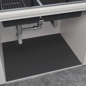 Under Sink Mats-35" x 24" (Cut-to-Fit) Absorbent Shelf Liner for Kitchen&Bathroom Cabinets | Non-Slip, Quick-Dry Cabinet Liner for Under Sink, Vanity & Utility Storage (Grey, 35''x24'')