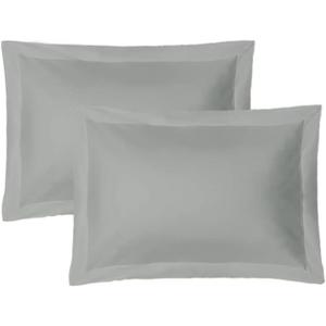 iMaylex Soft and Breathable 100% Egyptian Cotton Envelope Pillow Shams, Silk Like and Cozy Decorative Pillow Covers, Set of 2, Light Grey, King