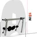 ECOTRIC Universal 18"x16" Clear Windshield Compatible with Harley Davidson Honda Kawasaki Suzuki Yamaha Motorcycle Transparent Windscreen w/Chrome Standard Hardware
