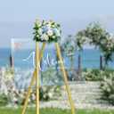WATIHERE 57.5" Gold Easel Stand for Wedding Sign 4 Adjustable Height Levels, Assembly Required, Heavy Duty Metal Display Stand for Art, Paintings, Posters, Pictures, and Home Dcor