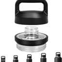 Chug Cap Replacement Compatible with Yeti Rambler, Screw Top Lid for YetiRambler 18/26/36/46/64 OZ, Leak-Proof,Lightweight Durable BPA- FREE Dishwasher-Safe, Lid Accessorie for Yeti, Black 1pcs
