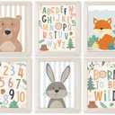 Hadley Designs 6 Adventure Nursery Wall Decor - Unframed Baby Boy Nursery Decor, Mountain Decors for Boys Room, Adventure Wall Decors, Mountain Prints for Kids, Made in USA