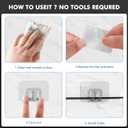 Hooks for Outdoor String Lights - 100 Pack with Adhesive Strips - No Damage, No Tools, No Holes, Waterproof and UV-Resistant, Perfect for Christmas and Patio Decor