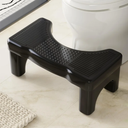 Black Toilet Stool Squat Adult, 7" Squatting Poop Stool for Toilets, Bathroom Foot Rest Stools for Pooping, Potty Toilet Step Stool for Toddlers & Adults, Non-Slip Pads