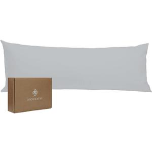 Bioweaves 100% Organic Cotton Body Pillow Cover for Body Pillowcases 300 Thread Count Soft Sateen Weave GOTS Certified with Zipped Closure - 21" x 54", Glacier Gray