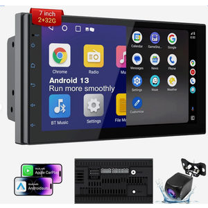 Double Din Car Stereo with 7 Inch HD Touchscreen, Wireless CarPlay & Android