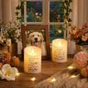 2 Pcs Dog Memorial Gifts for Loss of Dog Flameless Memorial Candles LED Pet Loss Sympathy Candles Gifts for Pet Lovers Friends Families in Memory of Doggie Passing Away