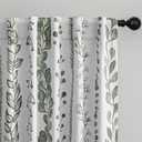 MEETSKY Sage Green Blackout Curtains 72 Inches Long 2 Panels Boho Curtains for Living Room Thermal Insulated Privacy Protection Rod Pocket Drapes for Bedroom, Leaf Print Window Treatment, 50" Wide