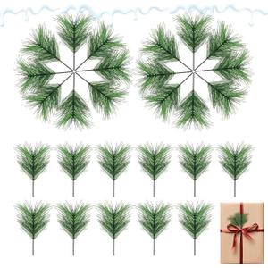 60pcs Artificial Pine Needles Branches: Greenery Stems for Christmas Wreaths Garland Crafts Xmas Tree Holiday Decorations  Faux Picks Bulk
