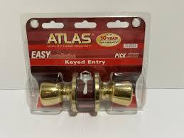 ATLAS KEYED ENTRY - EASY INSTALLATION DOOR KNOB - NEW - BRASS