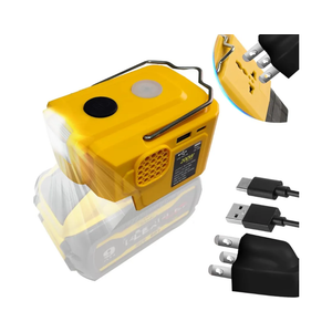 200W Power Inverter Compatible with Dewalt 20V Battery with 1 USB & 1 Type C DC 20V to AC 110-120V Battery Inverter. for Compliances Such as Phones Tablet Razors.