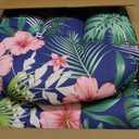 ThinMay Wicker Chair Cushions Set, 2 U-Shaped Cushions & 1 Loveseat, Waterproof Outdoor Loveseat Cushion for Patio Furniture, Settee Bench Pad All Weather,FlowerLeaf