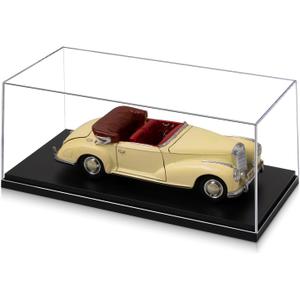 1:18 No Assembly Diecast Display Case with Plastic Base - Acrylic Model Car Display Boxes - Dustproof Showcase for Collectibles Memorabilia (1, 1:18)