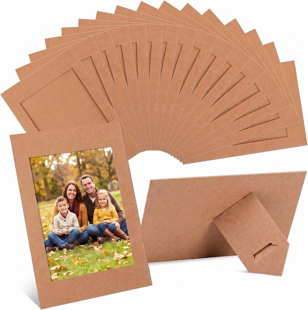 150 Pcs 4 x 6 In Paper Picture Frames Bulk Standing Photo Frame | Back to School Gifts, With Easel Stand, Cardboard Picture Arts, DIY Family Art Craft Decoration, Wedding Photos Display