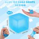3pcs Squishy Stress Cube, 2026 New Squishy Stress Ice Cube Fidget Toys, Stress Relief Toys Squeeze Toys for Adults (Blue)