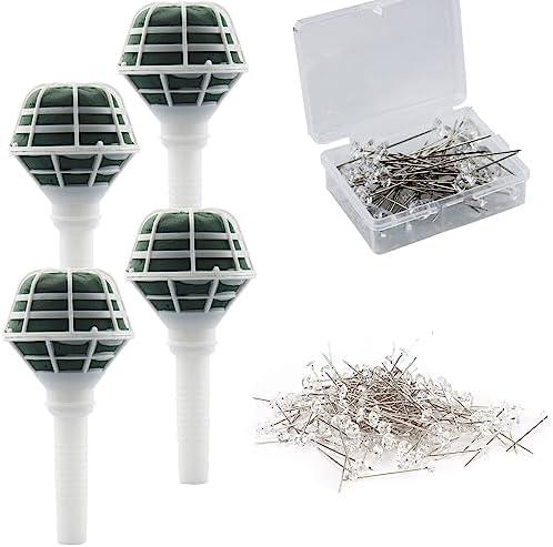 Arlai Box of 3 Bride Wedding Flower Bouquet Holder Foam Floral Handle Bouquet Holder Large for Bride Faux Flowers, Handheld Flowers Decoration with 100 Pieces Flower Bouquet Pins