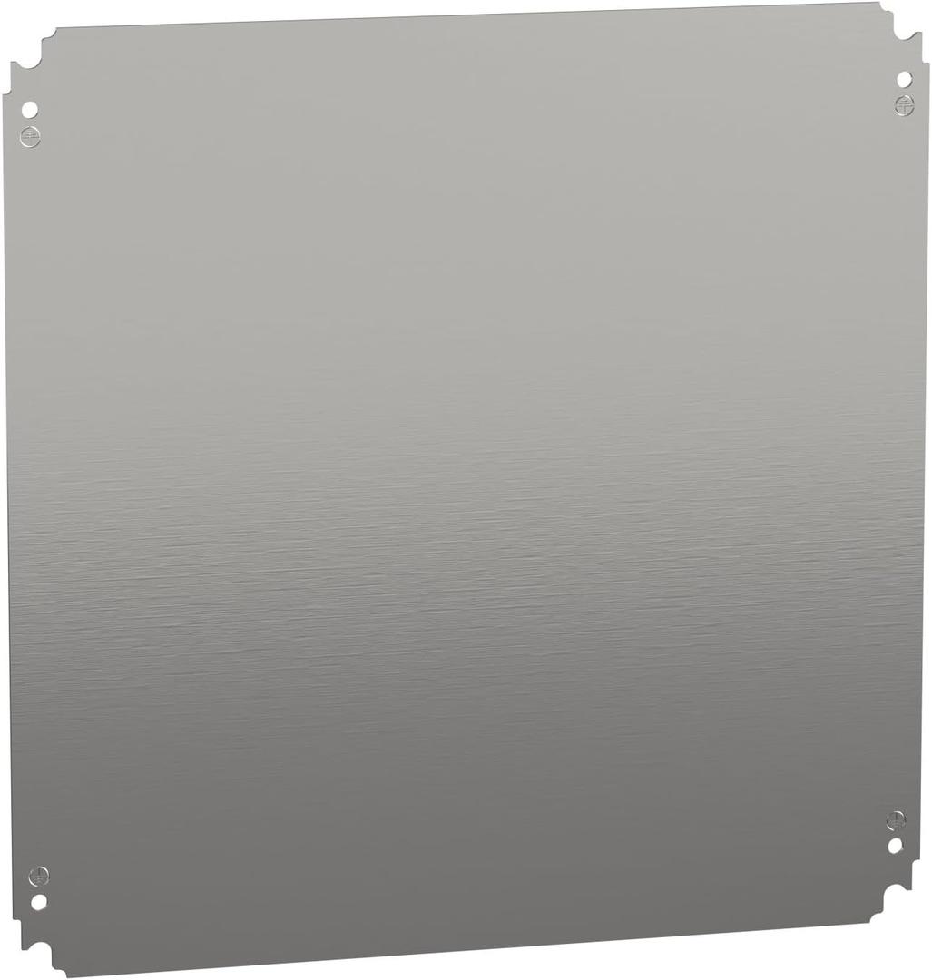 Square D by Schneider Electric NSYMM55 Multipurpose Plain Mounting Plate for Electrical Boxes, Compatible with Spacial CRN, S3D, S3X, and PLM Enclosures, Galvanized Steel, 500mm H x 500mm W