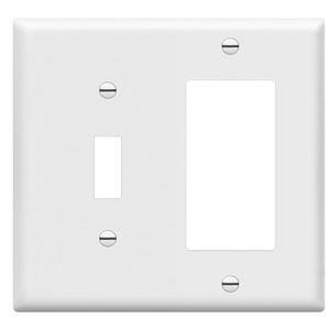 Enerlites 881131-W Decorator/Toggle Switch Wall Plate Combination, 2-Gang, White, Standard Size, Unbreakable Polycarbonate, Replacement Receptacle Faceplates Outlet Cover, 80 Pieces